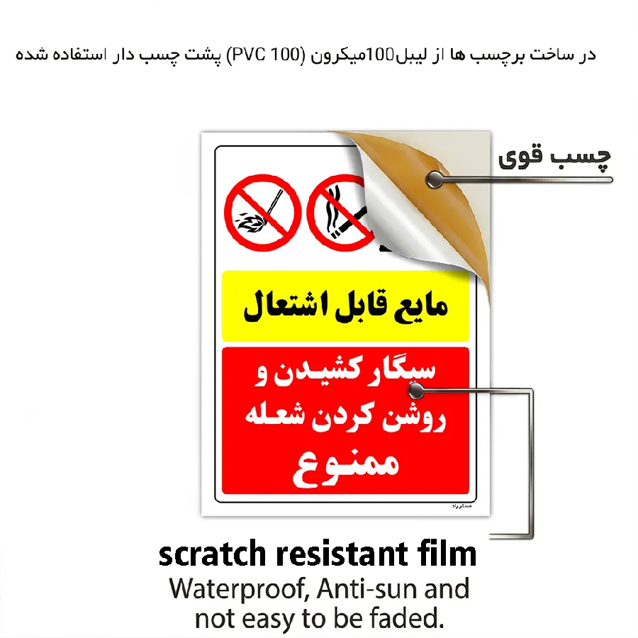 مایع قابل اشتعال سیگار کشیدن و روشن کردن شعله ممنوع